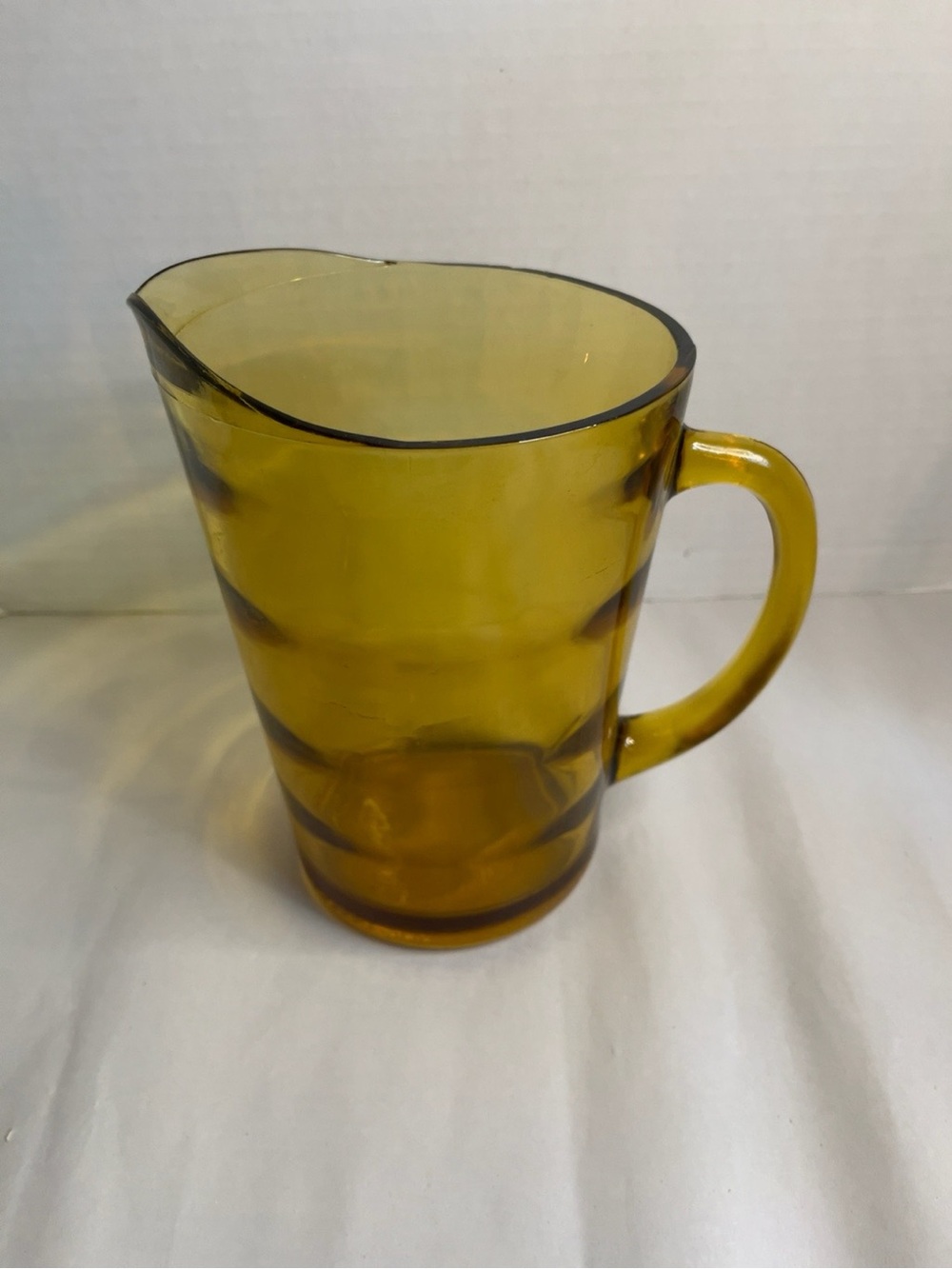 Amber Glass Serving Pitcher with Handle - Home Dining